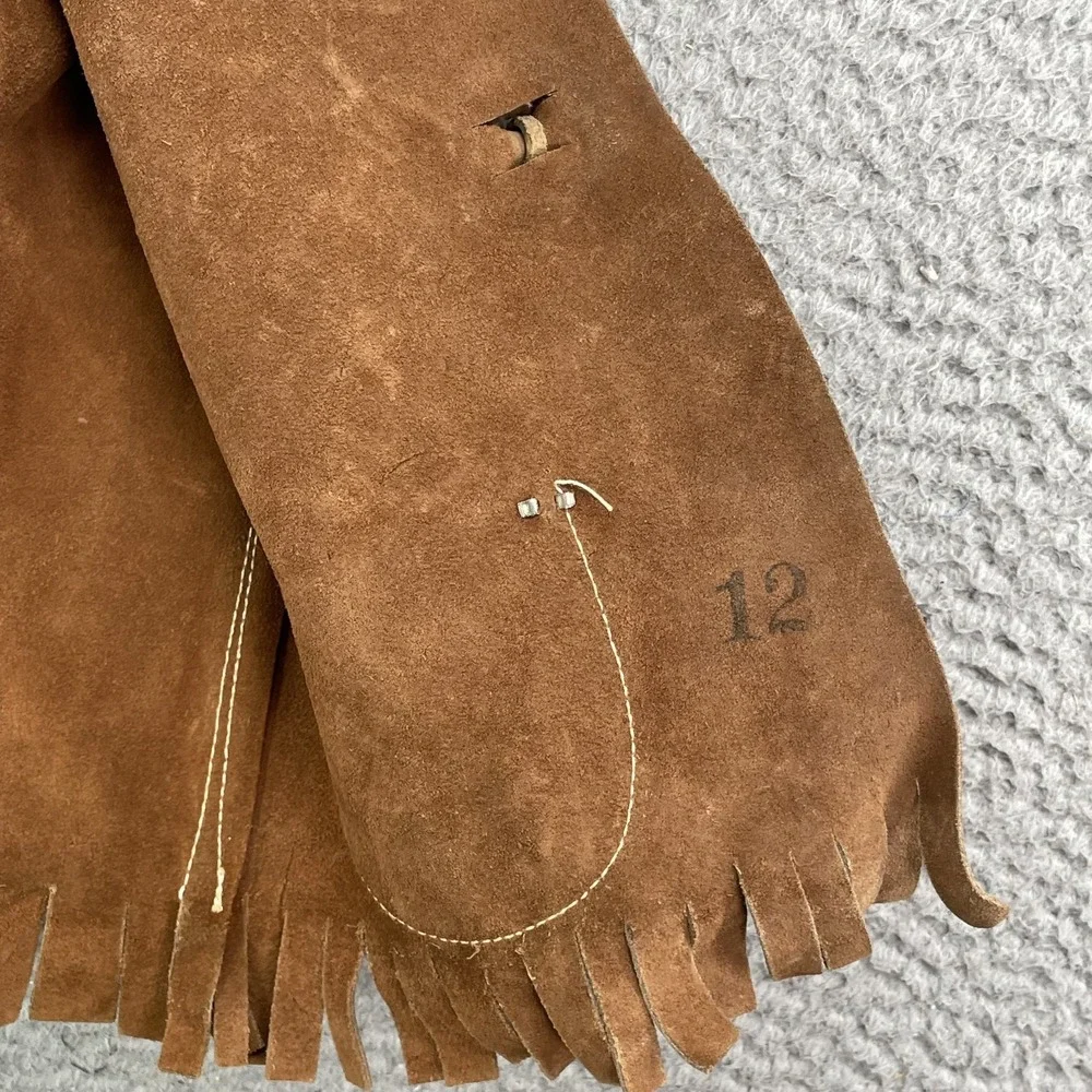 Artesanal Suede Leather Fringe Vest Youth 10-12 Rodeo Boho Western Cowboy 60's